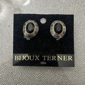 Bijoux Terner "The Terner Collection" Black and Silver Earring & Necklace Set